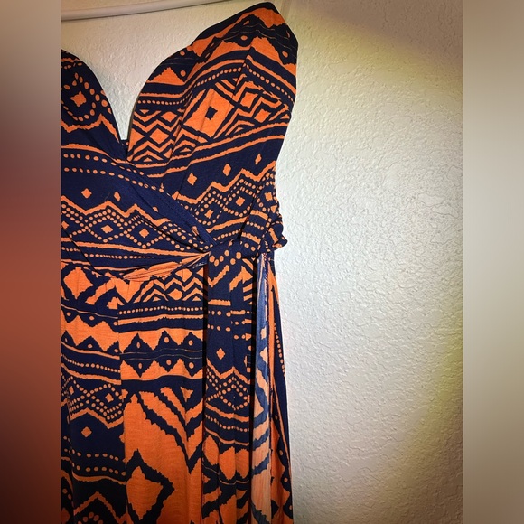 A’GACI Aztec Strapless Jumpsuit V Neck Wire Side Tie Summer Wear - Picture 2 of 6